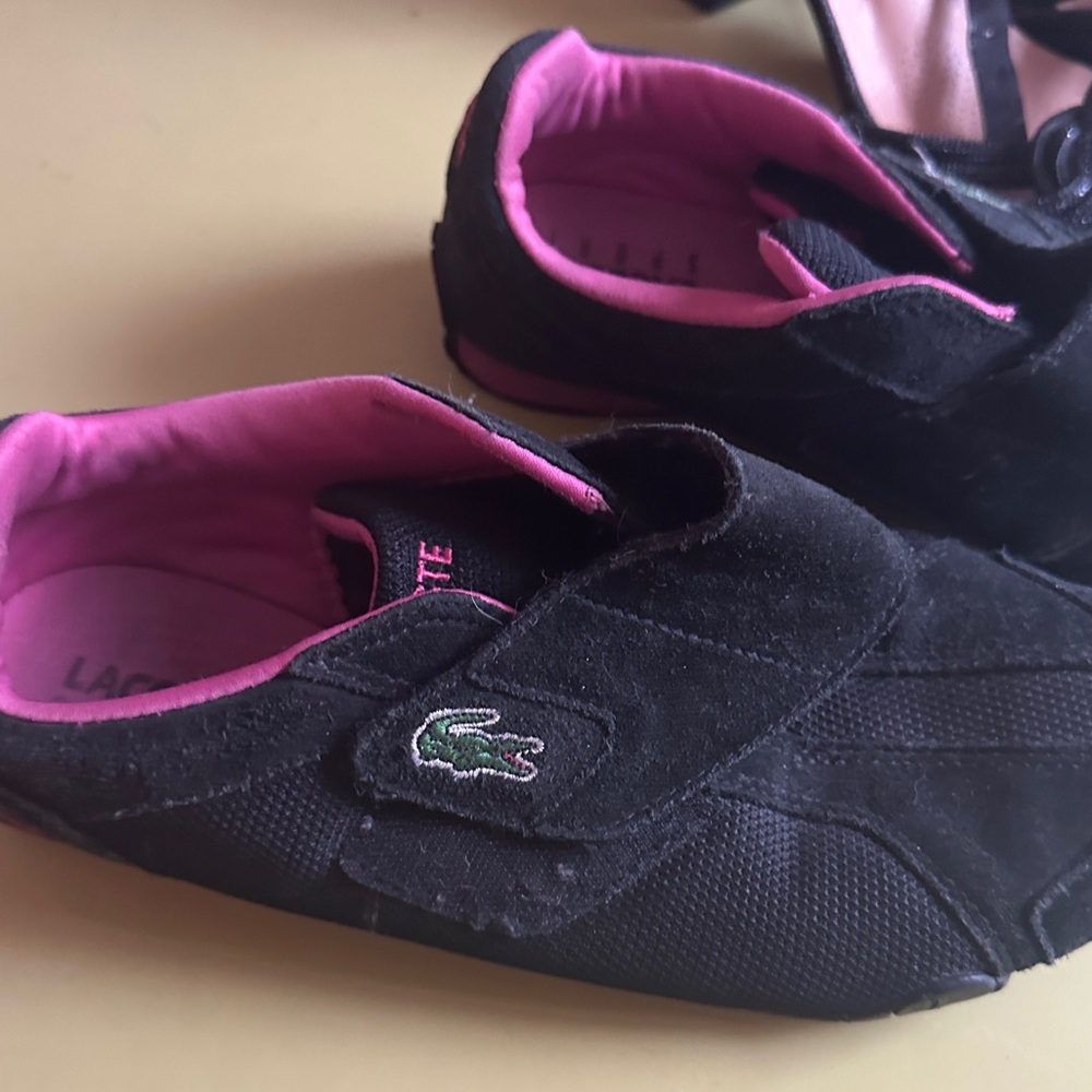 Lacoste Black Sneakers with Pink Interior